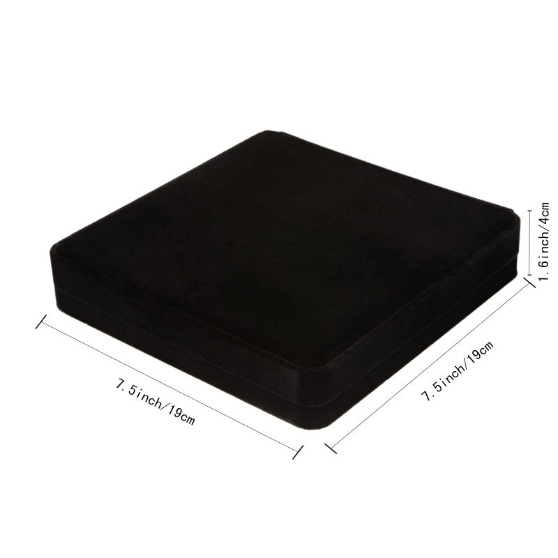 LETURE Velvet Jewelry Set Box, Velvet Gift Box for Bracelet Necklace Earring Ring (Black) - Image 2