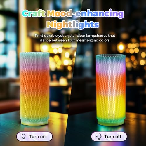 FLASHFORGE Translucent Glitter PLA Crystal Summer Reverie Rainbow Filament, Shiny Sparkling Gradient 3D Printer Filament, Fast Color Change Between Green Yellow Orange Purple, Adjustable Transparency - Image 4