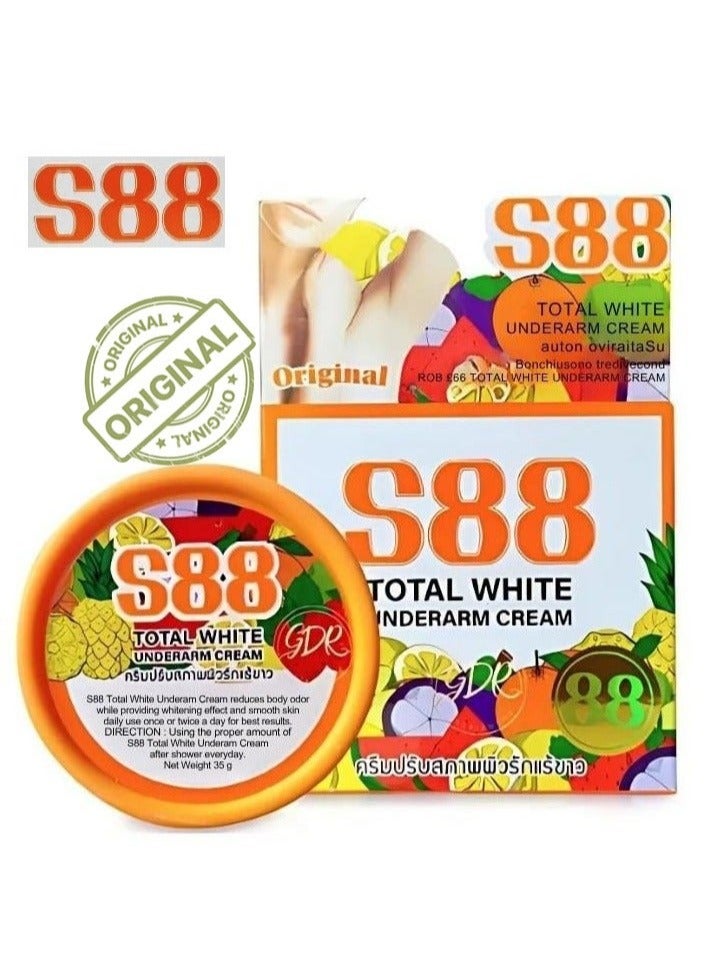 S88 أبيض بالكامل كريم توتال وايت الأصلي يزيل الأوساخ ويتخلص من الروائح ويفتح البشرة 35 جرام - Image 1