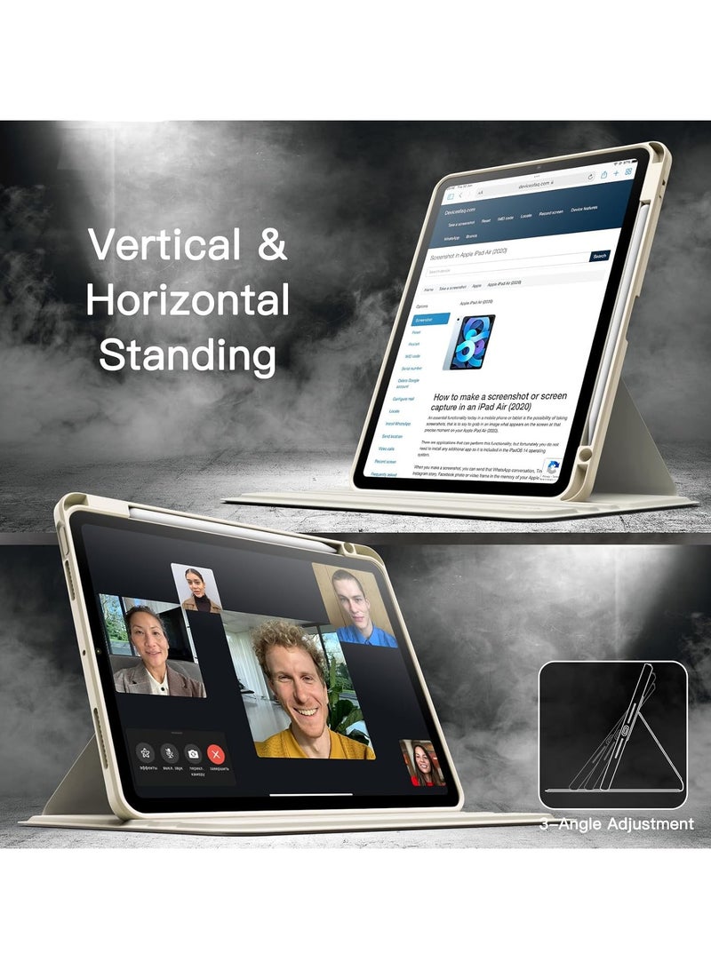 دوسالا جراب دوار 2 في 1 لجهاز iPad Air 11 بوصة M3/M2 (2025/2024)، iPad Air 5/4 (2022/2020 الجيل الخامس/الرابع 10.9 بوصة) مع حامل قلم رصاص، حامل واقٍ يدور 360 درجة، غطاء نحيف شفاف، تنبيه/سكون تلقائي (iPad Air) مع زجاج مقسّى - Image 5