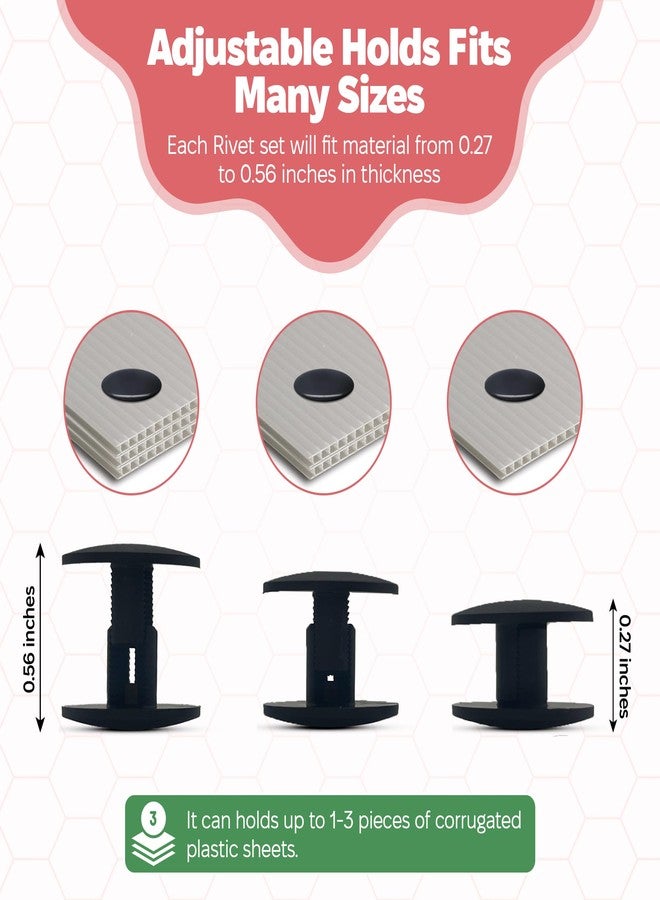 Snout and Shell Plastic Ratchet Rivets - .73 in x .41 in (18.7 mm x 10.5 mm) - Construct Coroplast Guinea Pig or Hedgehog Habitats use for C&C Cages (Pack of 200) by Snout and Shell - Image 4