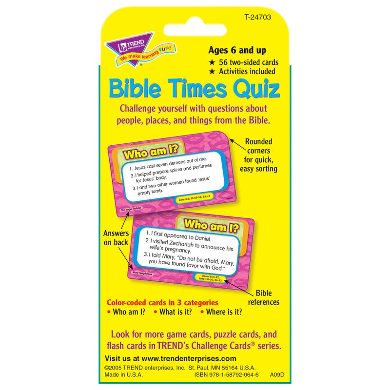 Trend Enterprises Bible Times Quiz Challenge Cards - Image 3