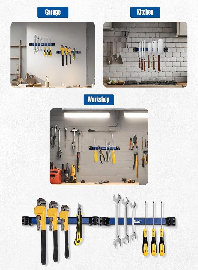 EHOMEA2Z Magnetic Tool Holder (4 Pack) Heavy-Duty Rack, 18 Inch, Wall Mounted, Garage & Shop Organizer, Gifts for Men - Image 5