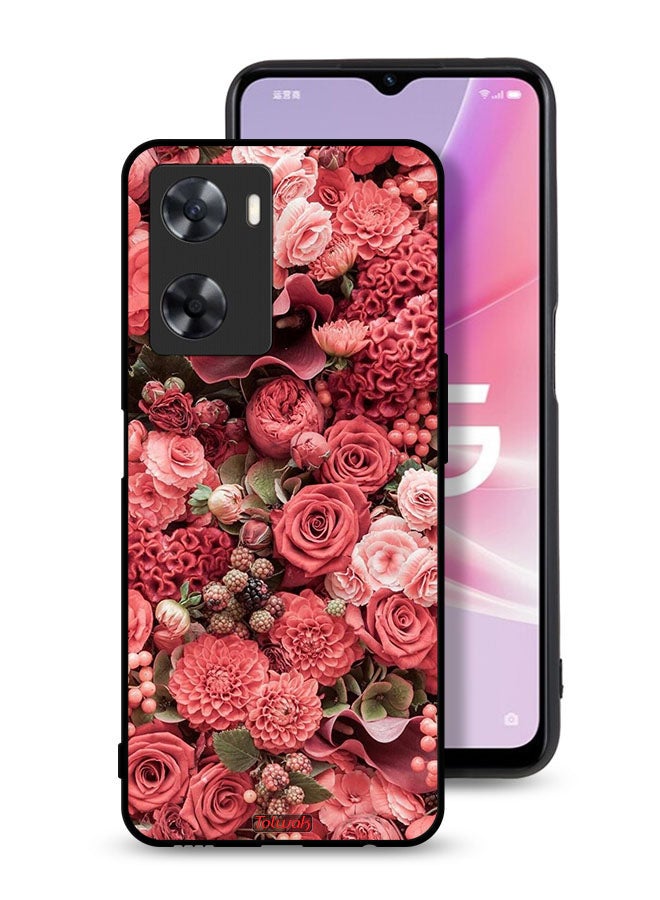 Tolwak Oppo A77s Protective Case Cover Peach Roses - Image 1