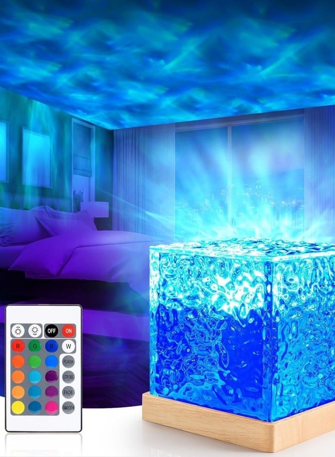 16 Colors Water Ripple Night Light Creative Bedside Flame Atmosphere Light Romantic Table Lamp Gift Starry Sky Projection Light - Image 1