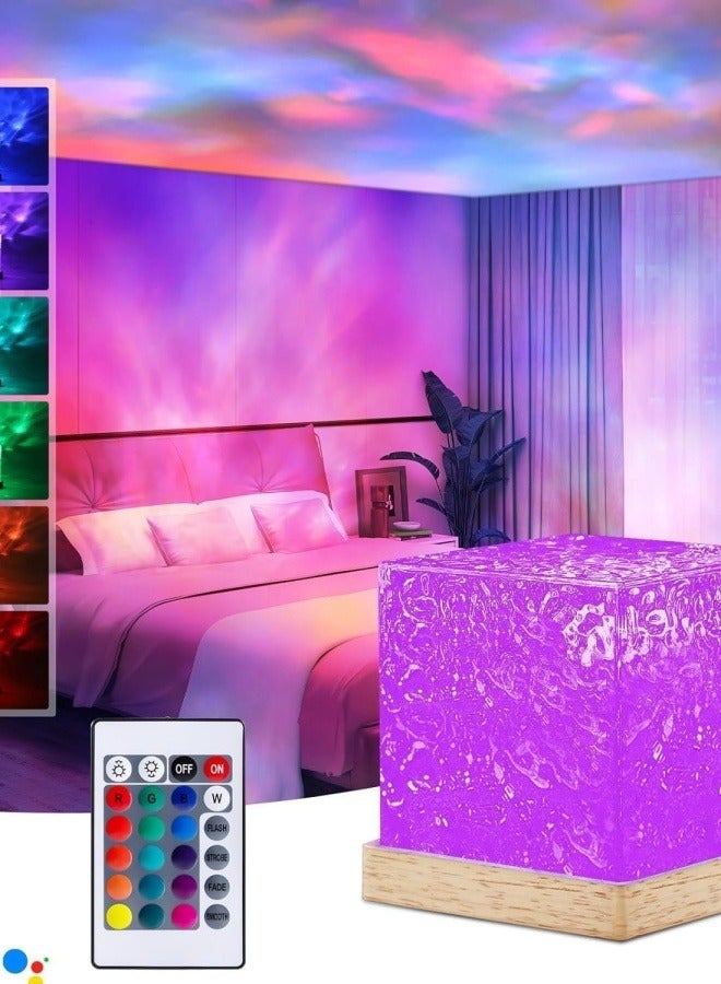 16 Colors Water Ripple Night Light Creative Bedside Flame Atmosphere Light Romantic Table Lamp Gift Starry Sky Projection Light - Image 2