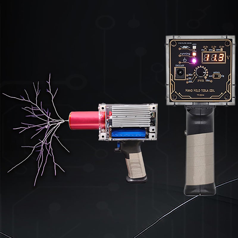 Yoqanr Tesla Coil Handheld Gun Artificial Lightning Wireless & Rechargeable Arc Plasma Portable Mini Spark Gap Arc Generator Experiment Science Toy Model - Image 5