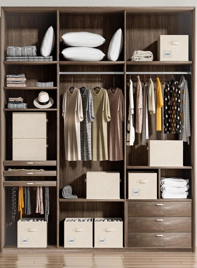 FHSQX 4 Pack Shoe Organizer for Closet,Foldable Shoe Organizer,Fits up to 48 Pairs,Storage Containers with Bottom Support for Shoes (Beige, (16.5 * 12.6 * 9.5) x4) - Image 2
