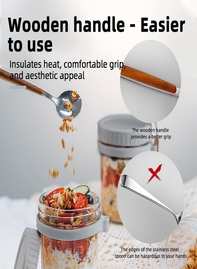 WEZOSHINET Plastic Oat Container With Lid And Spoon Jar Set Large Airtight Oatmeal Container With Measure Marks Cereal, Milk, Vegetable & Fruit Salad Storage Containers Leakproof (350Ml, Multicolor) - Image 5