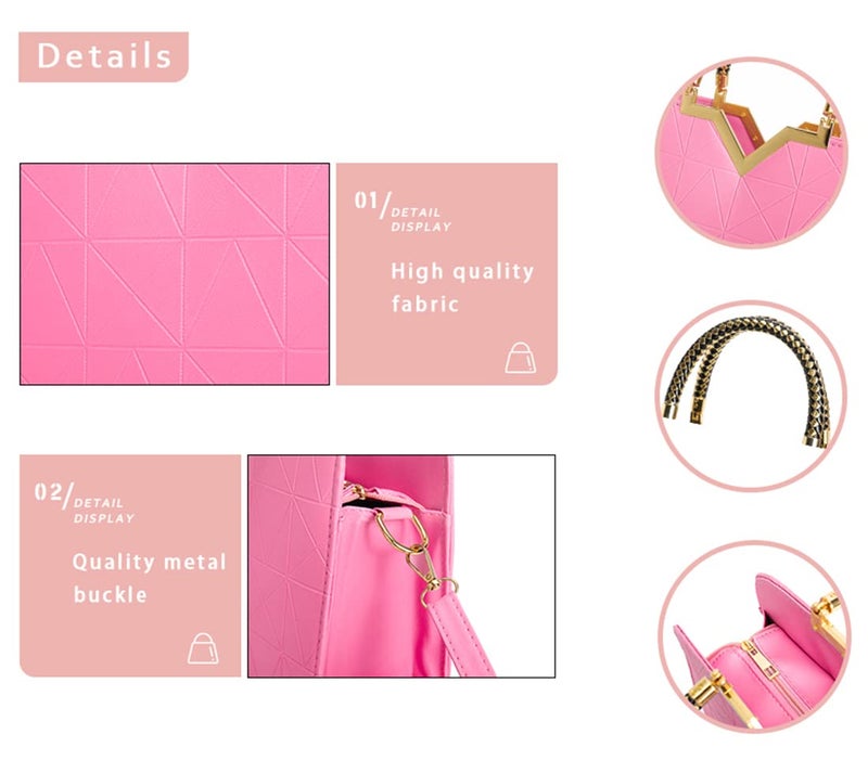 JHVYF Light Pink Purse Womens Handbag Top Handle Shoulder Bag Tote Satchel Purse Work Bag V067 - Image 5