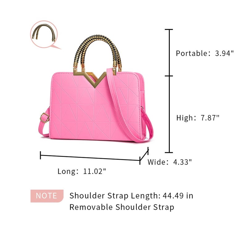 JHVYF Light Pink Purse Womens Handbag Top Handle Shoulder Bag Tote Satchel Purse Work Bag V067 - Image 2
