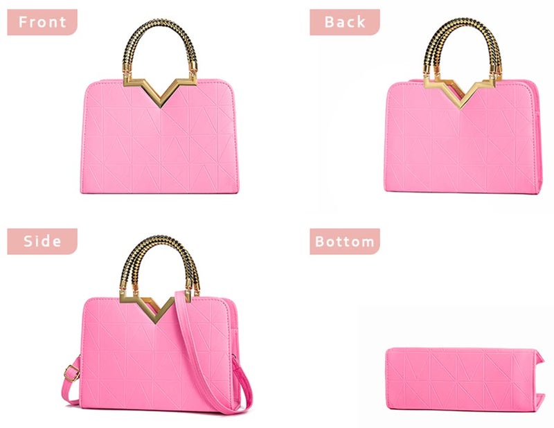 JHVYF Light Pink Purse Womens Handbag Top Handle Shoulder Bag Tote Satchel Purse Work Bag V067 - Image 4