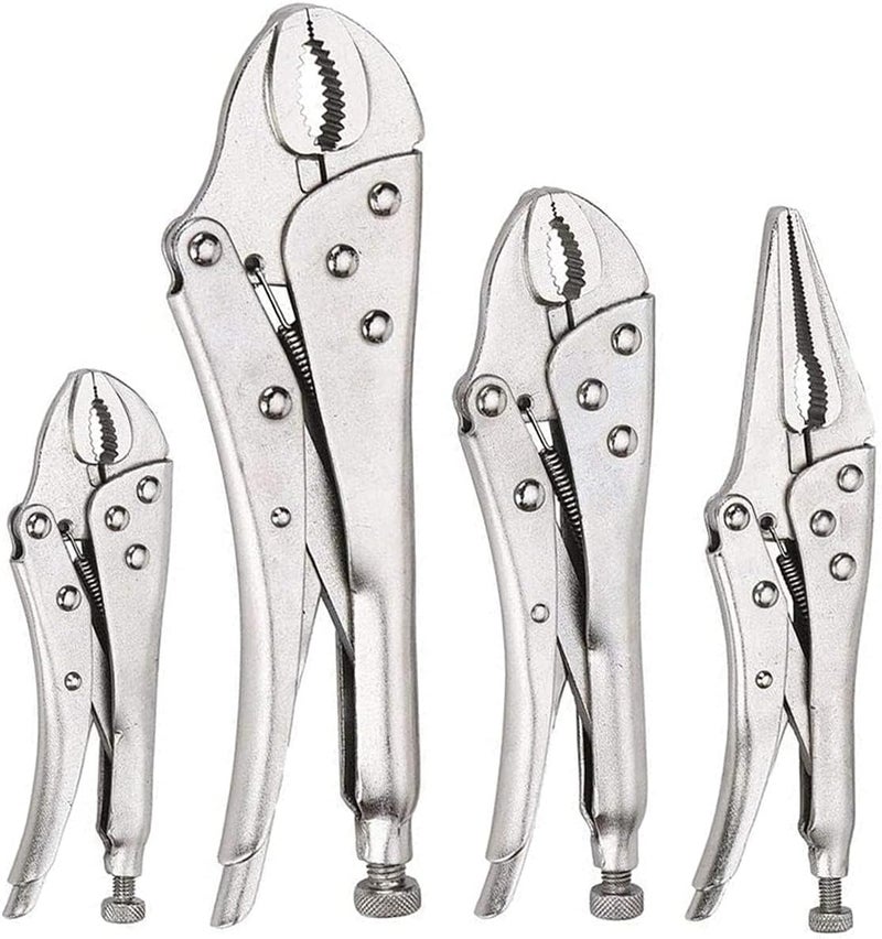 FASTPRO 4-Piece Locking Pliers Set, Vice Grips Pliers Included 5", 7", 10" Curved Jaw and 6-1/2" Straight Jaw - Image 1