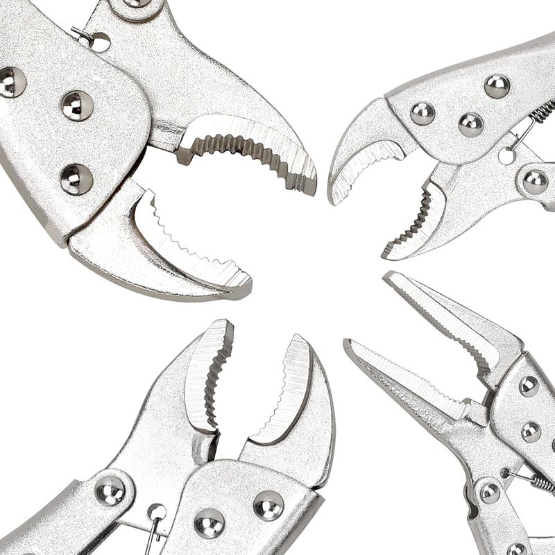 FASTPRO 4-Piece Locking Pliers Set, Vice Grips Pliers Included 5", 7", 10" Curved Jaw and 6-1/2" Straight Jaw - Image 2