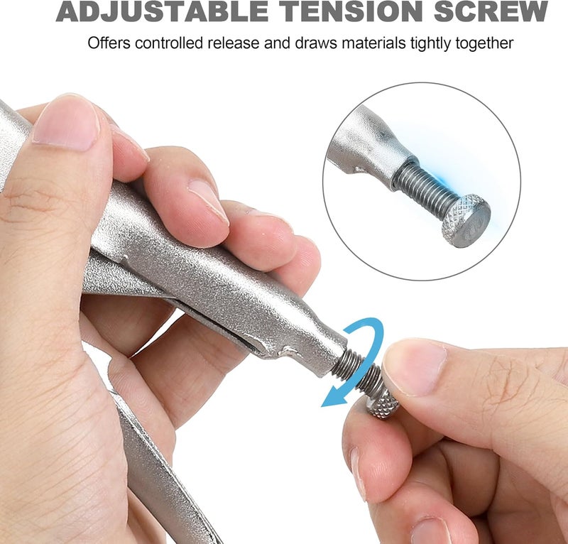 FASTPRO 4-Piece Locking Pliers Set, Vice Grips Pliers Included 5", 7", 10" Curved Jaw and 6-1/2" Straight Jaw - Image 3