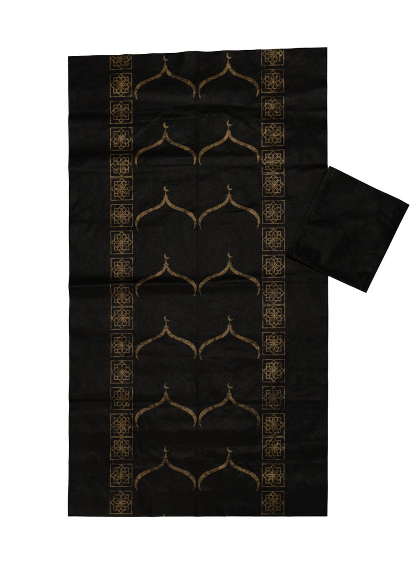Generic - 2 Sets of Non- woven, Eco-friendly Black prayer mat. Excellent for office/masjid/travel use. Washable and light in weight. - Image 1