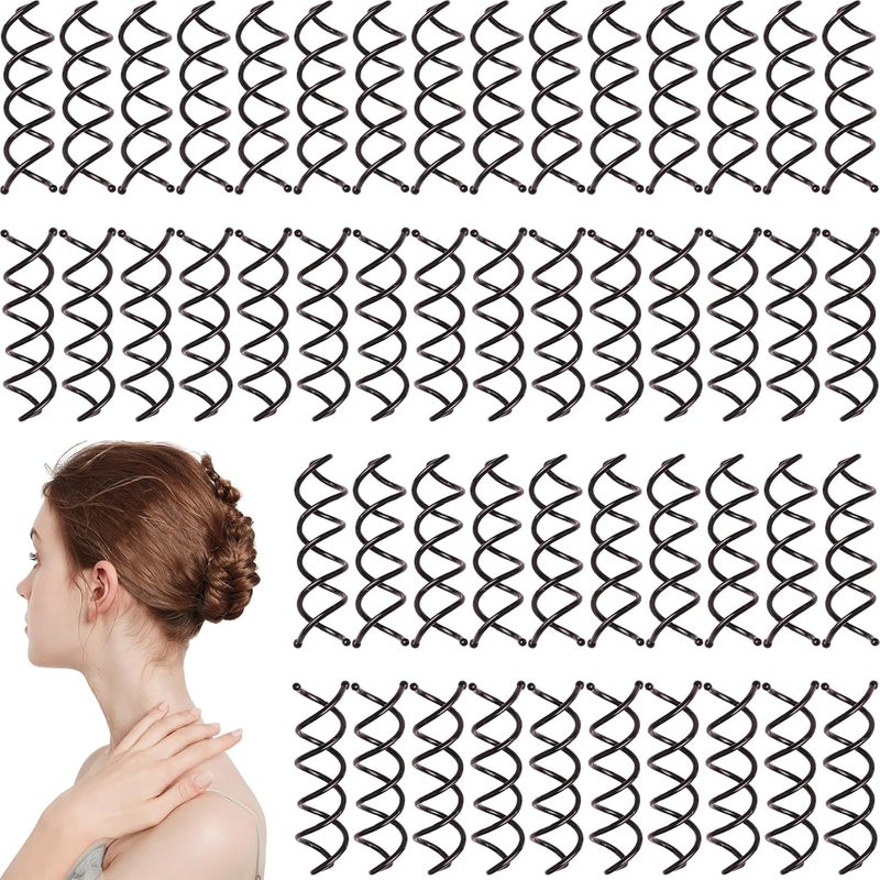50 Pcs Spiral Bobby Pins 2 Inch Metal Spin Pins DIY Updo Hair Accessories for Women Girls