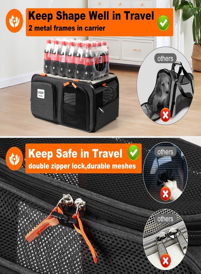 pidipiti 19x13x9 TSA Approved top Expandable pet Carrier for Small Dog Puppy cat up to 10 lbs Weight and 18'' Length, for Southwest Spirit Lufthansa Airlines,Air Canada and Amtrak Train - Image 5