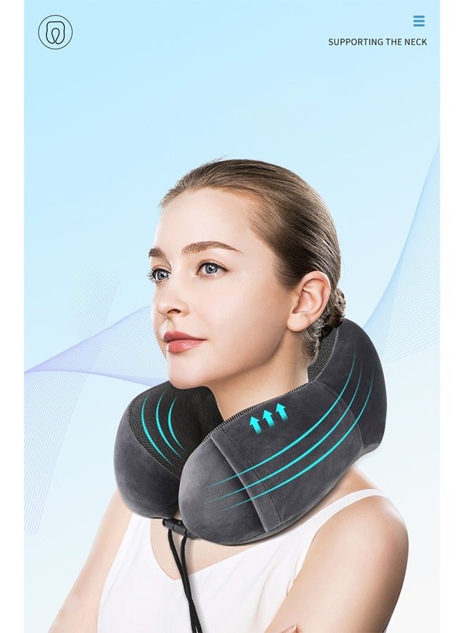 وسادة السفر وسادة فاخرة من الإسفنج الميموري فوم فاخرة لدعم الرقبة والرأس وسادة ناعمة للنوم لراحة النوم للطائرة والسيارة والمنزل أفضل هدية - Image 3