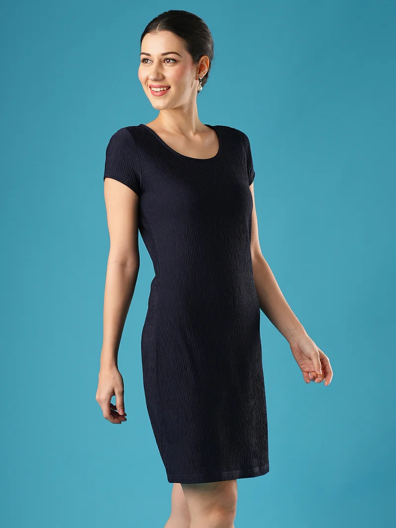 globus Women Round Neck Short Sleeves Sheath Dress