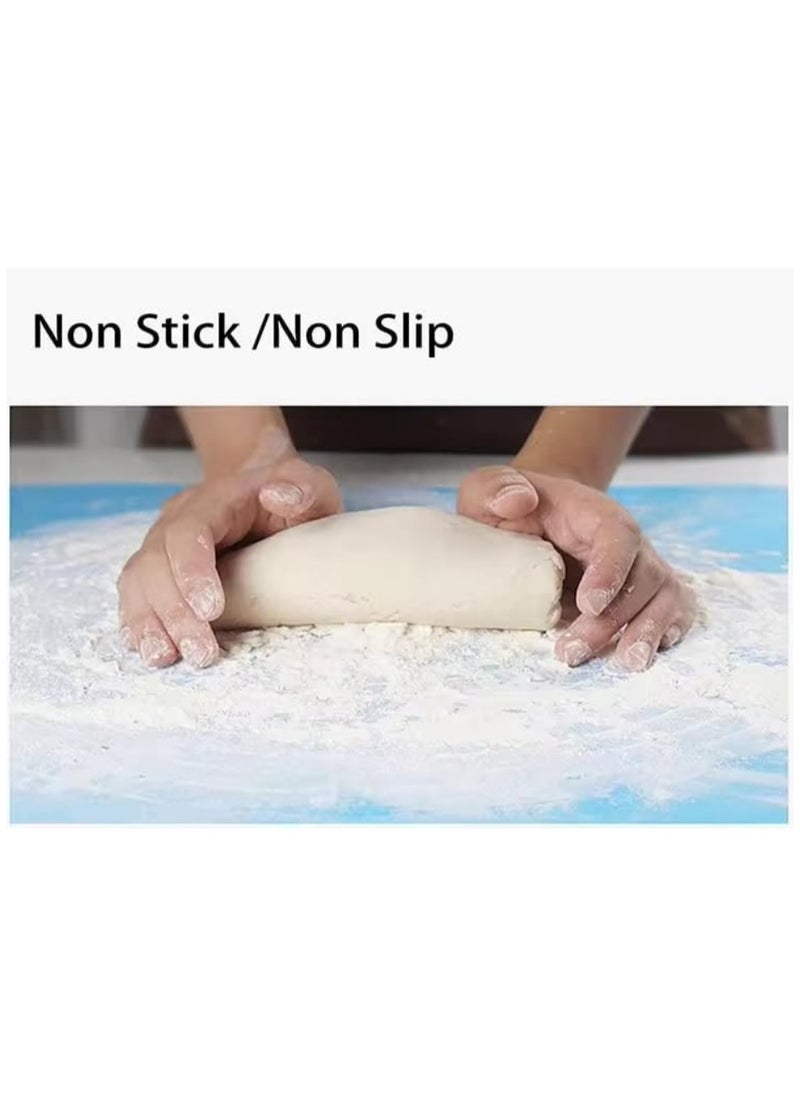 Generic Large Silicone Baking and Pastry Mat with 43 x 35 scale and total dimensions  50 × 40 cm - Non-Slip Food-Grade Safe Silicone Mat - Suitable for Pizza, Pastries, and Fondant - Heat-Resistant Silicone Mat with Precise Measurements - Non-Stick, Reusable Dough Mat - Ideal for Table Surface Protection and Baking - Available in Random Multi-Colors  - Image 3