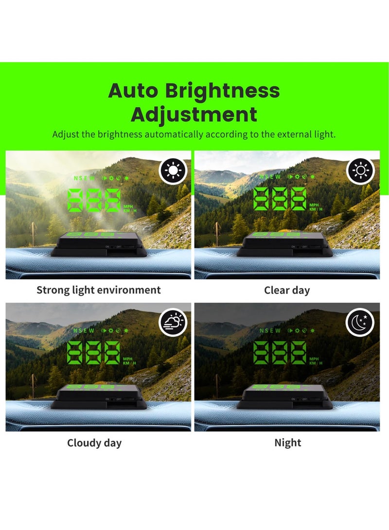 Generic Heads up Display for Cars, Car Speedometer Display, Head up Display for Car Windshield, GPS Heads up Display, GPS Speedometer, Digital Speedometer for Car MPH - Image 4