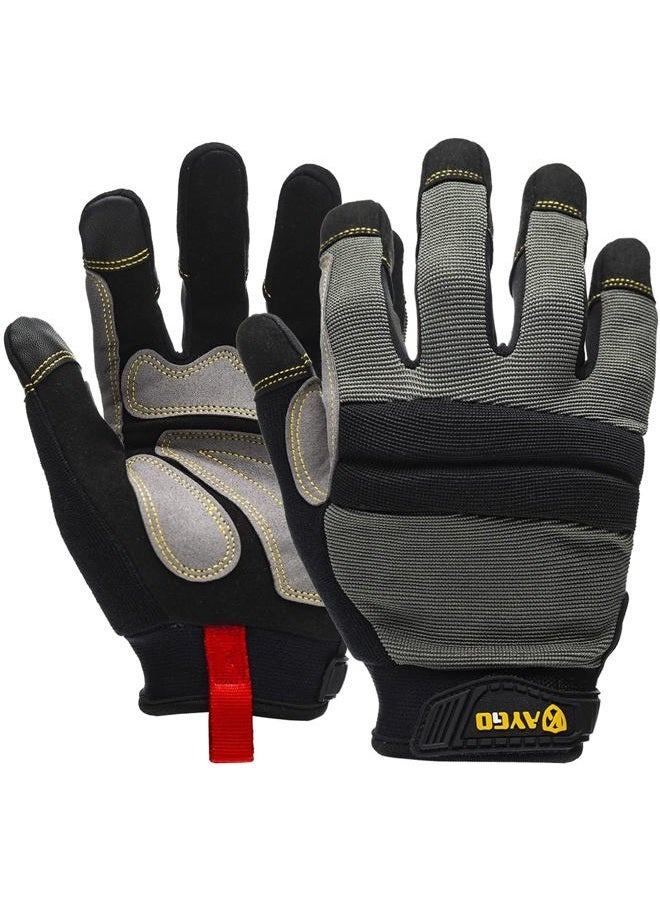 KAYGO Work Gloves For Men, KG125M Mechanics gloves for All Purpose,Excellent Grip,Heavy Duty,Improved Dexterity,Touch Screen - Image 1