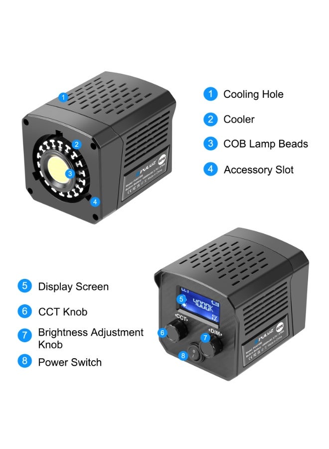 PULUZ 60W Studio Video Light 2500K-6500K Dual Color Temperature Professional Photography Fill Light - Image 4