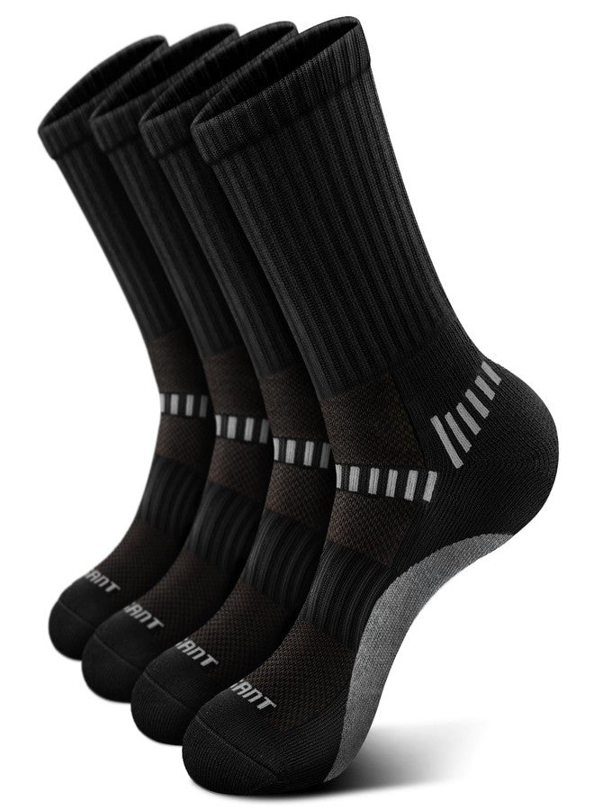 Bigant Boys Socks Cushioned Compression Athletic Crew Socks Running Arch Support Seamless Toe for 4-12 Years Gilrs Kids Youth(4Pairs,X-Large) - Image 1