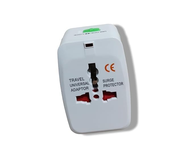 Universal Travel Adapter with Surge Protection International Power Plug Converter White  - Image 3