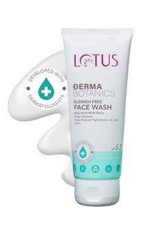 LOTUS HERBALS dermabotanics kojic acid multi berry blemish free face wash reduces pigmentation acne dark spots dermatologist made ph 5 point 5 non irritating for sensitive skin 100g  - Image 1