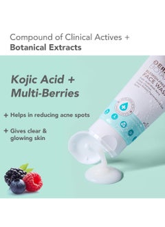 LOTUS HERBALS dermabotanics kojic acid multi berry blemish free face wash reduces pigmentation acne dark spots dermatologist made ph 5 point 5 non irritating for sensitive skin 100g  - Image 3