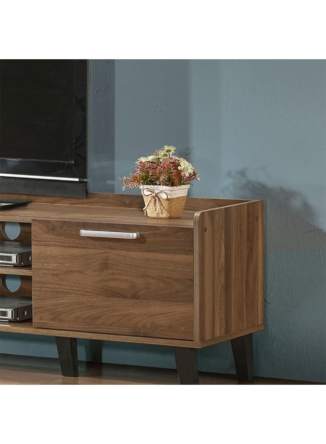 DANUBE HOME وحدة تلفاز سوبريم مع 2 باب – حامل تلفاز حديث يصلح لشاشات حتى 65 بوصة – خزانة تخزين أنيقة لغرفة المعيشة، مركز ترفيهي، وحدة وسائط – ديكور منزلي - جوز فاتح - Image 4