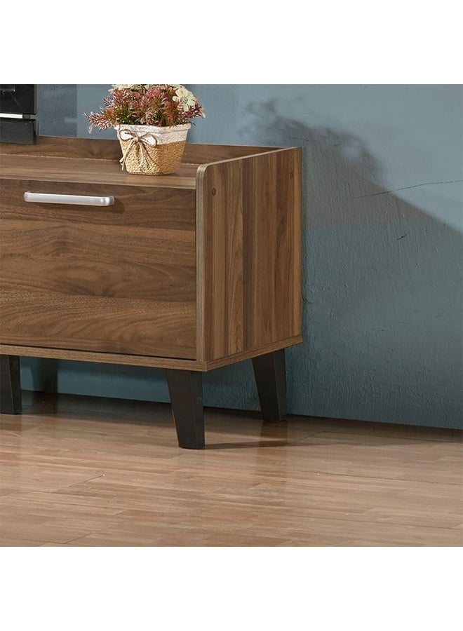 DANUBE HOME وحدة تلفاز سوبريم مع 2 باب – حامل تلفاز حديث يصلح لشاشات حتى 65 بوصة – خزانة تخزين أنيقة لغرفة المعيشة، مركز ترفيهي، وحدة وسائط – ديكور منزلي - جوز فاتح - Image 2