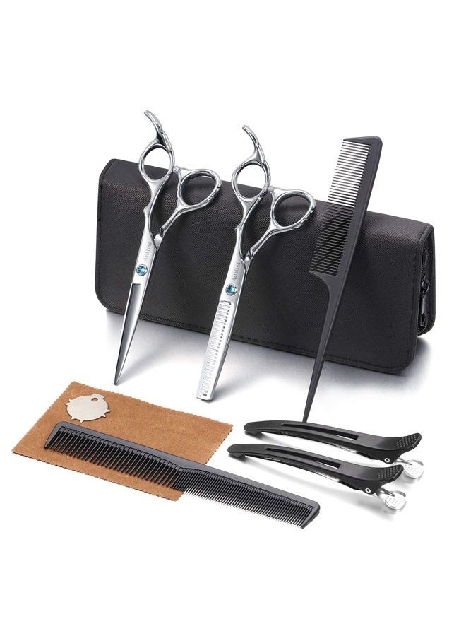 Aethland Hair Cutting Scissors Kit, Aethland Professional Barber Hairdressing Scissors Set ( Trimming Shaping Grooming Thinning Shears) for Men Women Pets Home Salon Barber Haircut, 6.5" Japanese 9CR SS - Image 1