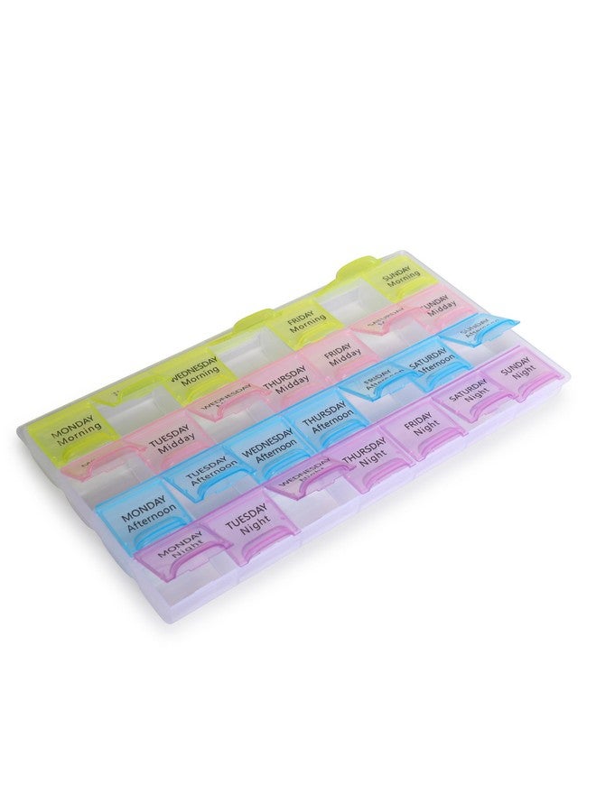 GLUN® Weekly Medicine Pill Reminder Tray, 4 Times a Day for Medications, Vitamins, Supplements and Other Pills - Image 3