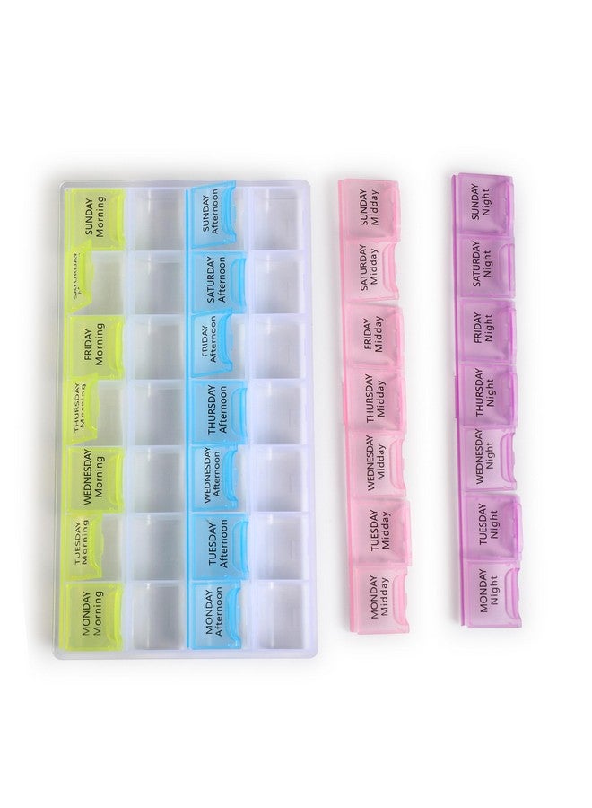 GLUN® Weekly Medicine Pill Reminder Tray, 4 Times a Day for Medications, Vitamins, Supplements and Other Pills - Image 4