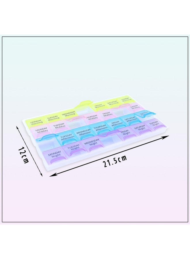 GLUN® Weekly Medicine Pill Reminder Tray, 4 Times a Day for Medications, Vitamins, Supplements and Other Pills - Image 2