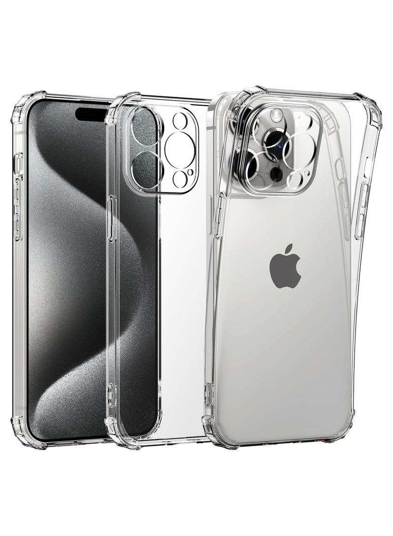 Crystal Clear Case for iPhone 15 Pro Clear Slim Thin TPU Four Corners Protective Cover Transparent Soft Cover - Image 1