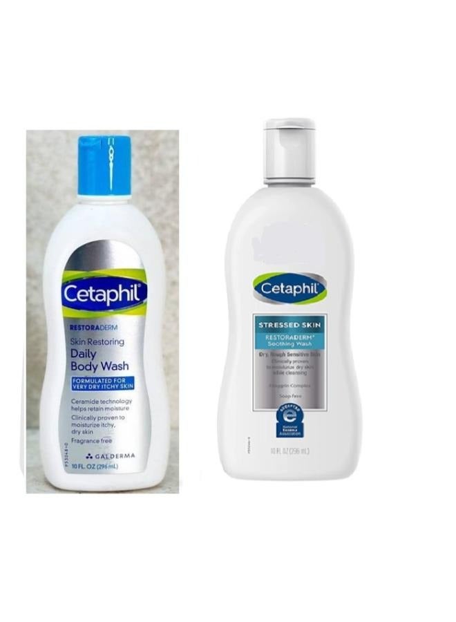 Cetaphil Restoraderm Soothing Wash And Daily Body Wash 296+ 296mlml - Image 1