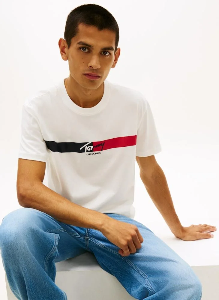 TOMMY JEANS  Signature Logo Jersey T-Shirt for Men | Best Price UAE