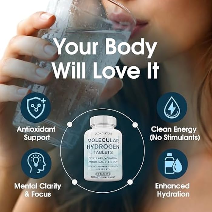 Gi.Da.Culture Molecular Hydrogen Water Tablets (8 ppm) | Magnesium, Malic & L-Tartaric Acid | Hydration & Antioxidant Supplement | Energy Support (90 Count (Pack of 1)) - Image 3