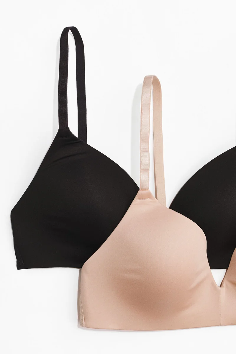 H&M 2-pack microfibre non-wired bras