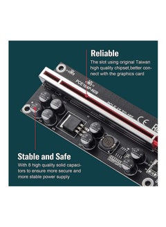 Generic PCI-E Riser 010S for Bitcoin Ethereum Mining GPU Riser Adapter Card with 8 Solid Capacitors PCI-E 1X to 16X Riser Card  (2021 Upgraded Version)  - Image 2