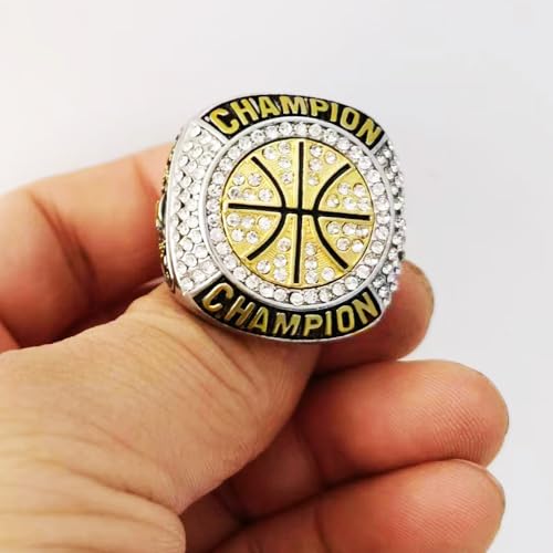 CHXIXUE Size 7 to 14 Basketball Championship Rings 12 Packs Basketball Ring Trophy Award Winner MVP Collectible Gift Champion Ring (12 Pack rings, 10) - Image 5