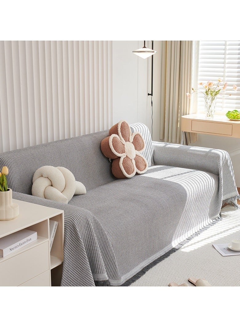 كي واي دي غطاء أريكة ثلاثية المقاعد قابلة للقلب من قماش محبوك ناعم غير قابل للانزلاق قابل للغسل بمقاسات 180x260 سم مناسب للحيوانات الأليفة - Image 3