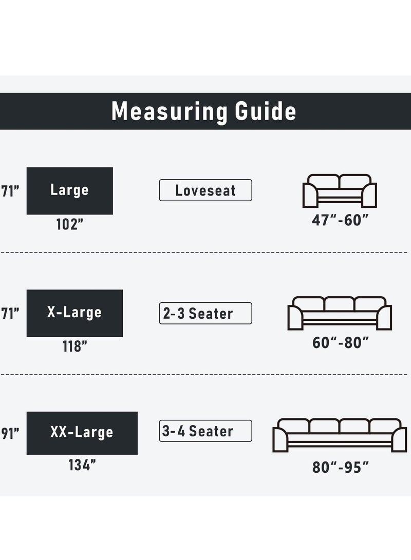 كي واي دي غطاء أريكة ثلاثية المقاعد قابلة للقلب من قماش محبوك ناعم غير قابل للانزلاق قابل للغسل بمقاسات 180x260 سم مناسب للحيوانات الأليفة - Image 5