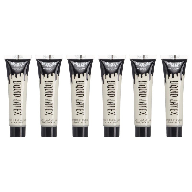 Pro FX Liquid Latex - 0.50fl oz x6 - SFX Make up for Halloween, Works with Fake Blood & Face Paint - Special Effects Make up