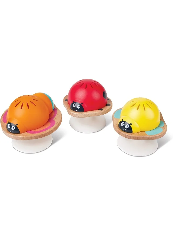 هيب Stay-Put Rattles 3-Piece Baby Toy Set With Suction Cups, Bright, Colorful Insect-Rattles Ladybird, Bee, Butterfly Suction Toys Sensory & Motor Skills, Infant Toys, Highchair Toys, Mealtime Toys