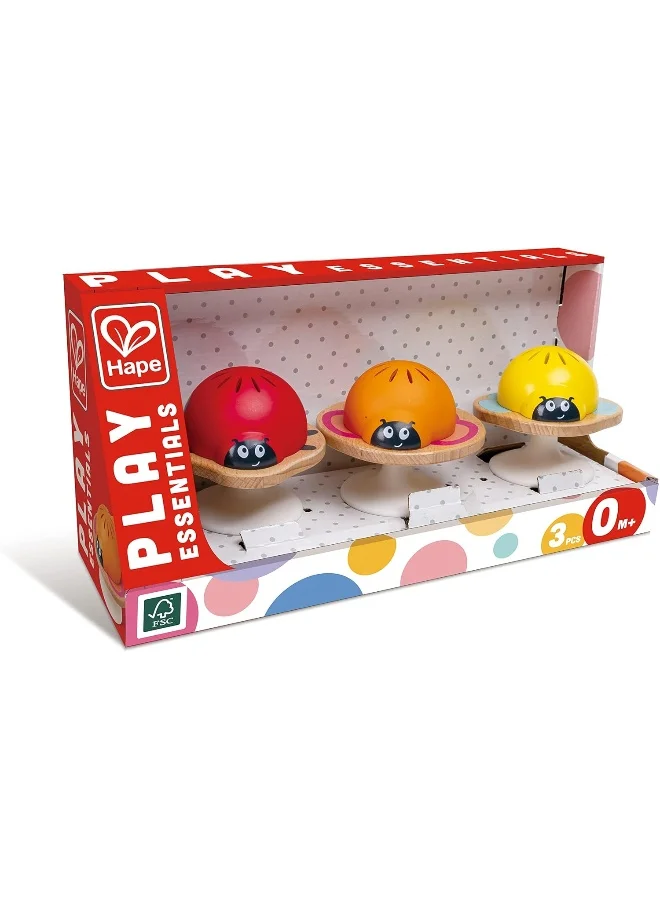 Hape Stay-Put Rattles 3-Piece Baby Toy Set With Suction Cups, Bright, Colorful Insect-Rattles Ladybird, Bee, Butterfly Suction Toys Sensory & Motor Skills, Infant Toys, Highchair Toys, Mealtime Toys